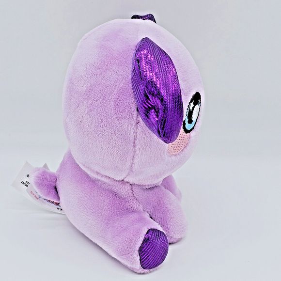 Squeezamals 3Deez Scented Slow Rise Foam Brennan Dog 4" Purple Stuffed Animal - Picture 3 of 6
